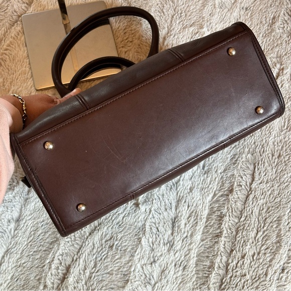 Vintage Beaumont Cocoa Leather Satchel with strap style 9871 - Picture 5 of 14